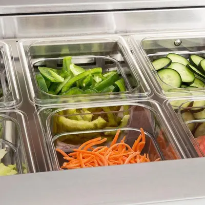 Elite Stainless Steel 2 Door 48" Mega Top Sandwich Prep Table on Castors