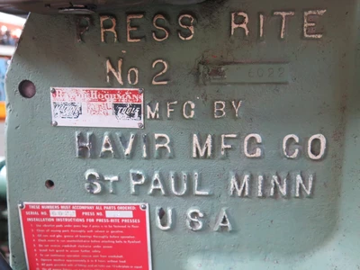 Press-Rite 20 Ton Punch Press