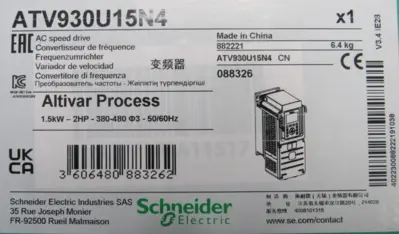NEW SCHNEIDER ELECTRIC ATV930U15N4 ALTIVAR 930 DRIVE 2HP 088326