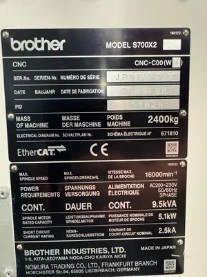 USED 2020 BROTHER SPEEDIO S700X2
