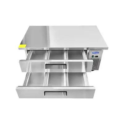 New | in-Stock Atosa New Atosa MGF8452GR 60" Extended Top Refrigerated Chef Base with 52" Cabinet Chef Bases Illinois US | Falcon Restaurant Supply #1375345