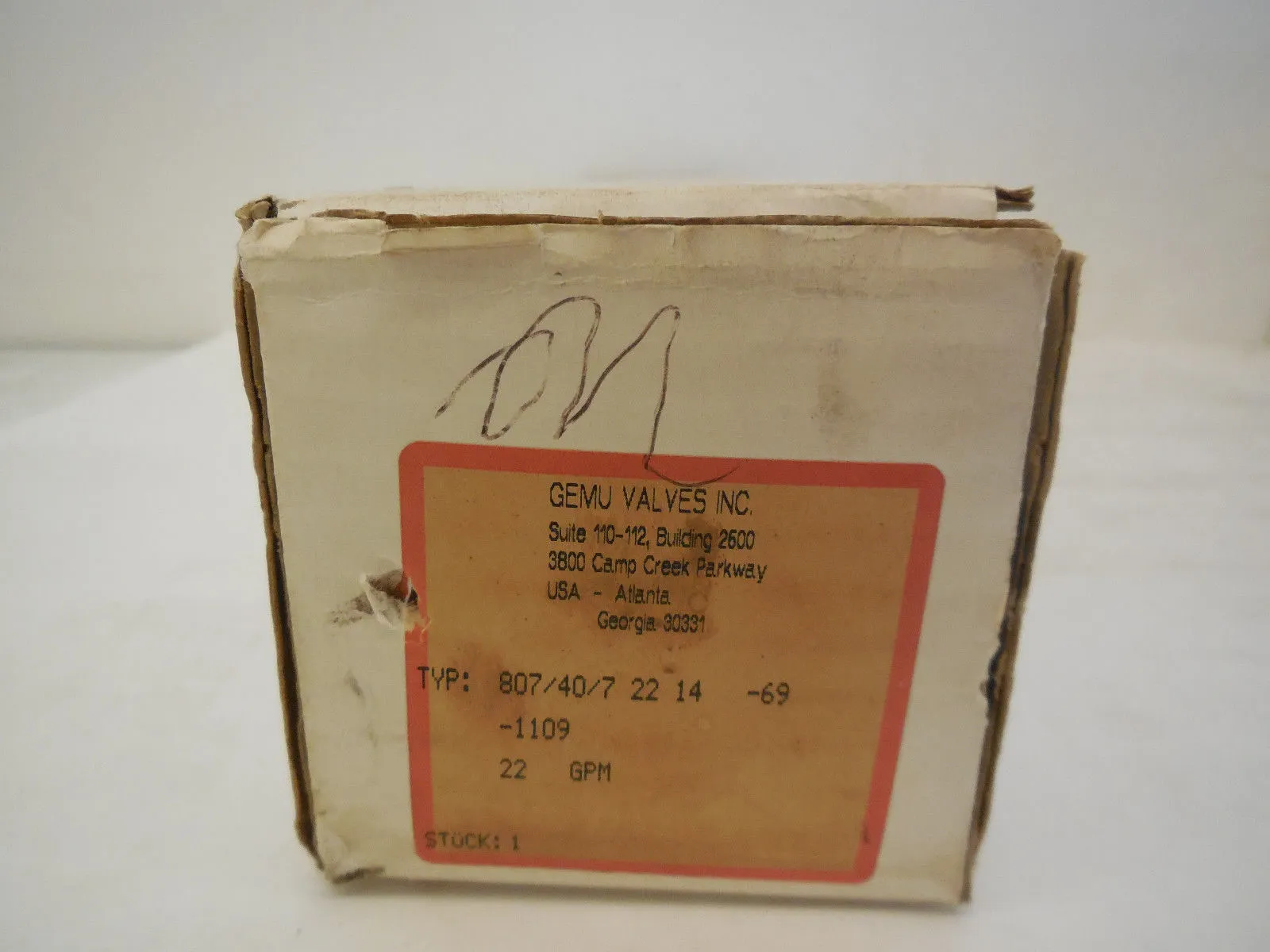NEW GEMU VALVES 807-40D-72214-69-1109 FLOW METER ID-DE-880971537491923
