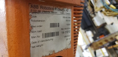 ABB IRB1400-M98 Robot Manipulator Arm w/ Controller and Teach Pe
