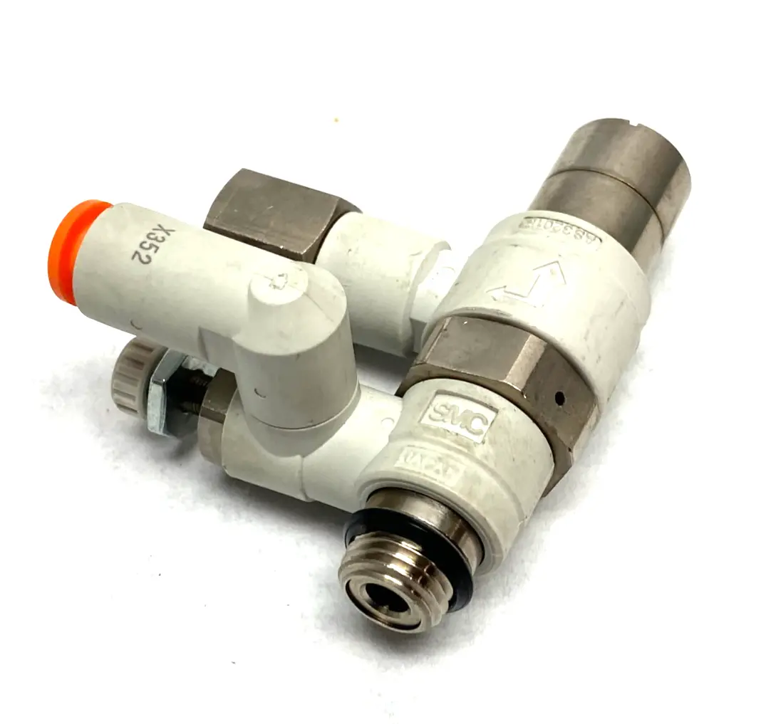 USED SMC SPEED CONTROL W/ CHECK VALVE 1/4" TUBE TO 1/4" THREAD