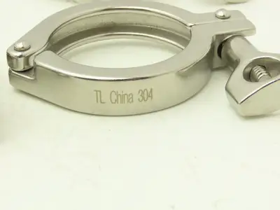 TL China 2" Steel Bolted Sanitary Clamp 304SS 2" Pipe Flange Dia 2.5" Lot of 18
