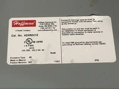 Used HOFFMAN A24R2412 Electrical Boxes Ohio US | HGR 24 #1280585