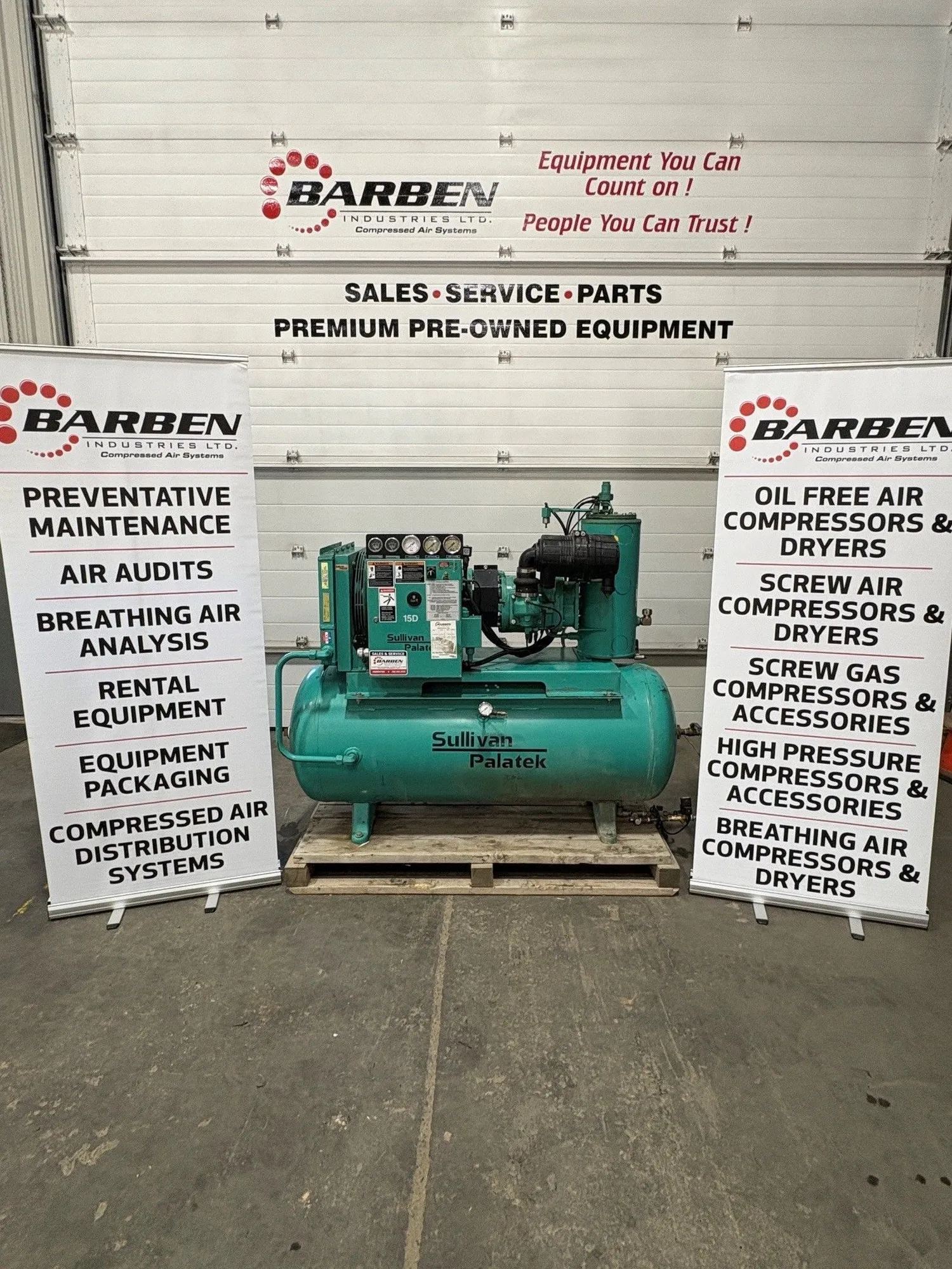 Used SULLIVAN PALATEK MDL 15D Rotary Screw & Sliding Vane Air Compressors Alberta CA | BARBEN IND LTD #1519267