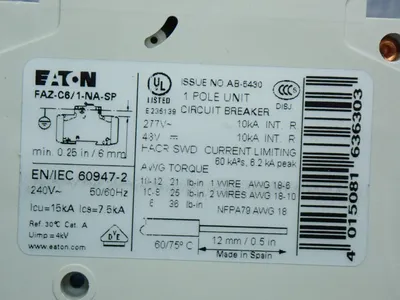 New | in-Stock EATON FAZC6/1NASP Circuit Breakers Ohio US | HGR 24 #801962