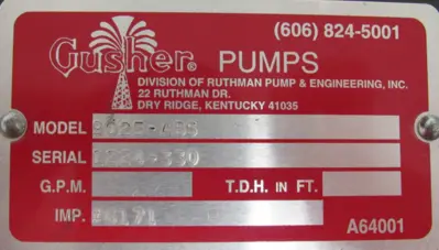 NEW GUSHER PUMPS 9025-ABS COOLANT PUMP 208-230/460V 1/4HP 9025ABS