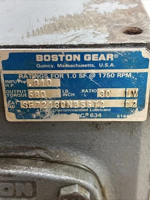 USED Boston Gear Sf72130NB5GT2