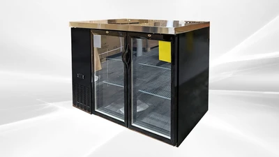 171-0245 50" Black Self Contained Glass Door Back Bar Cooler