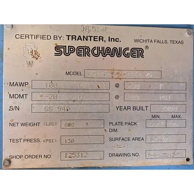Used TRANTER INC GCP-026-L-5-KJ-26 Heat Exchangers West Virginia US | JM Industrial #1744147