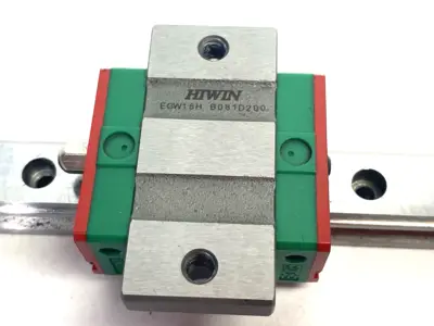 USED HIWIN LINEAR GUIDEWAY BLOCK AND RAIL, 1-BLOCK, 110MM RAIL