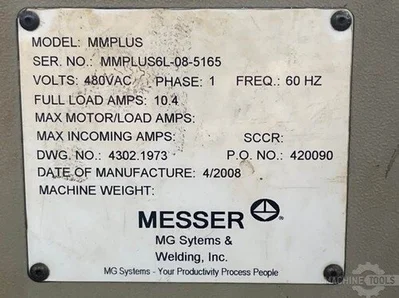 USED 2008 MESSER METAL MASTER PLUS