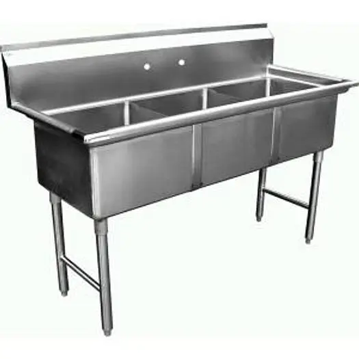 3  COMPARTMENT 24" SINK - With approval sticker