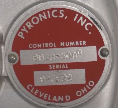 NEW PYRONICS INC. 6BZR-3000 BALANCED REGULATOR 6BZR3000