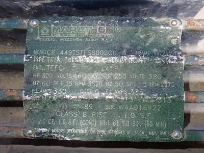 USED MARATHON ELECTRIC CK 449TSTFS8002CU