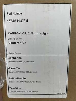 CARBOY 157-0111-OEM NO SPIGOT 2.5L FAST SHIPPING!+WARRANTY