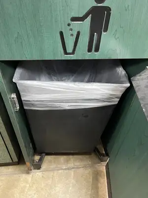 Used Falcon Restaurant Supply Used 25.5" x 25.5" Green Wood Grain Trash Can Receptacle Restaurant Equipment (Miscellaneous) Illinois US | Falcon Restaurant Supply #1375895