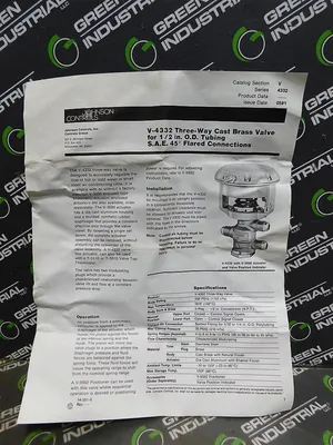 USED JOHNSON CONTROLS V-4332-1007