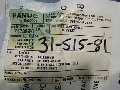 New | in-Stock FANUC EE4526650001 Cable & Wire | HGR 24 #742425