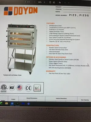 USED DOYON PIZ3G