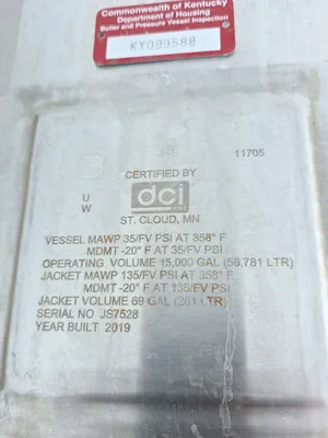2019 DCI, INC. 15000 Gallon Jacketed Mix Tank TANKS / KETTLES | EcReCon Inc (5)