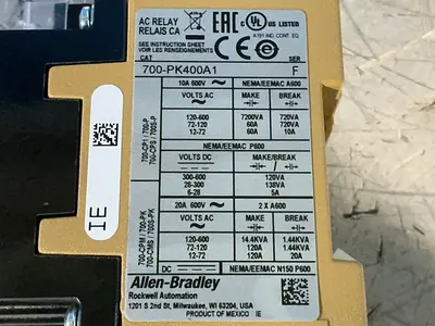 Used ALLENBRADLEY 700PK400A1 Relays & Switches Ohio US | HGR 24 #1545295