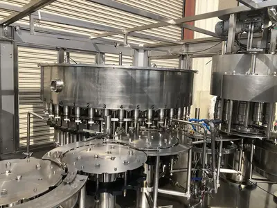 USED 2014 ZHANG J IAGANG, BEIJING CHINA TRI-BLOCK 40 VALVE BOTTLE RINSER, FILLER, CAPPER