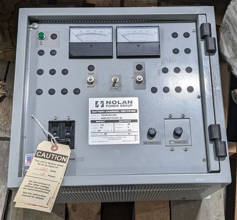 Nolan Power Group 1SCR048-006 Battery Charger / Rectifier 24 Cells 48VDC Used