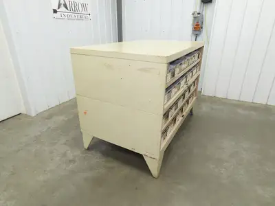 Modular Industrial Storage Cabinet 20 Drawer 61.5x38x34.5" Vintage 17x10" Trays