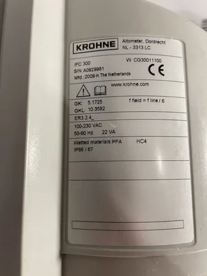 KROHNE OPTIFLUX 6000 Electromagnetic Flow Sensor/Meter 1/8” w/ IFC 300