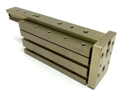USED DESTACO ROBOHAND MINIATURE DUAL-V ROLLER BEARING SLIDE