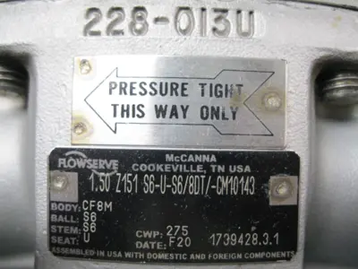 NEW Flowserve 1.50 Z151 S6-U-S6/8DT/-CM10143
