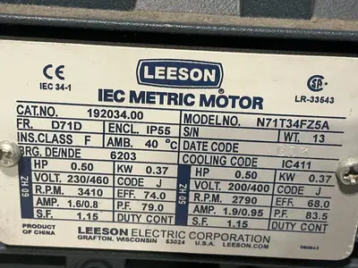 Used LEESON 192034.00 Motors (misc) Ohio US | HGR 24 #1556792