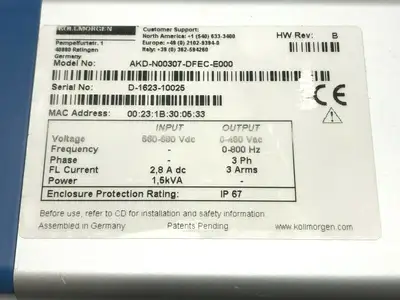 Used KOLLMORGEN KOLLMORGEN AKD-N00307-DFEC-E000 Servo Drives | Maverick Industrial Sales #1107264