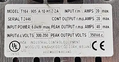 MOOG T164-905A-10-H1-2-2A Servo Drive (BIN615)