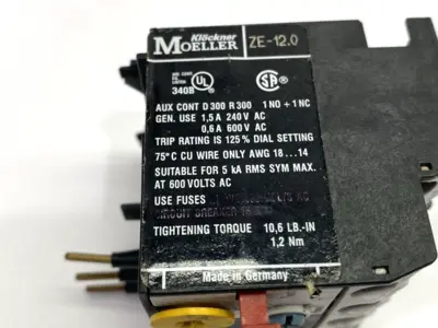 USED MOELLER THERMAL OVERLOAD RELAY 12A 014752