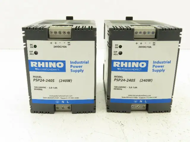 Automation Direct PSP24-240S Rhino Industrial Power Supply 24VDC 10A Lot of 2
