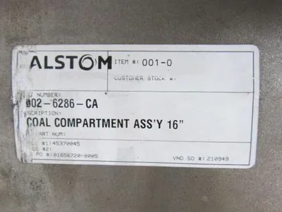 ALSTOM 902-6286-CA Coal Compartment Assembly 16" / New