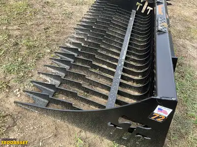 New Tomahawk 72” Rock Bucket, Universal Skid Steer Quick Attach