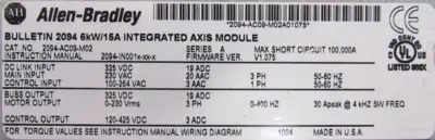 USED ALLEN BRADLEY 2094-AC09-M02 KINETIX 6000 DRIVE SER.A VER. V1.075M