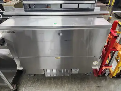 Used Mod U Serve Used 49" Mod U Serve MCT-SM2 Commercial Stainless Milk Cooler 12 Case Bottle Coolers Illinois US | Falcon Restaurant Supply #1376704