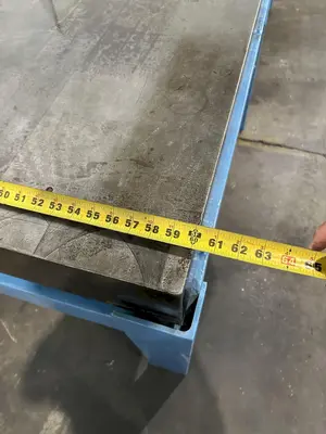 60" X 96" CAST IRON SURFACE PLATE W/ STAND. STOCK # 0850523.