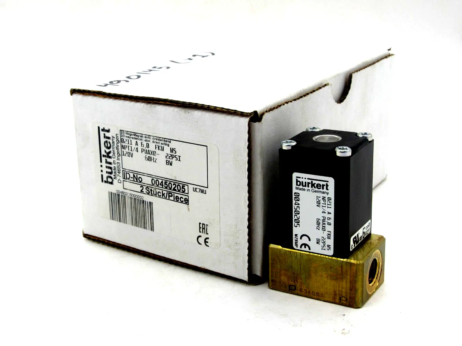 NEW BURKERT 00450205 VALVE 120V 60HZ