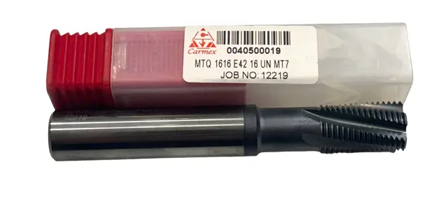 Carmex MTQ 1616 E42 16 UN MT7 Solid Carbide Thread Mill PVD-TiAlN
