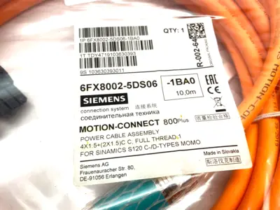 USED SIEMENS MOTION-CONNECT POWER CABLE ASSEMBLY 10M 800PLUS
