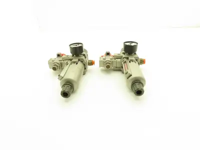 SMC Pneumatic Air Filter Regulator With Lock Out Valve 150 PSI Lot of 2