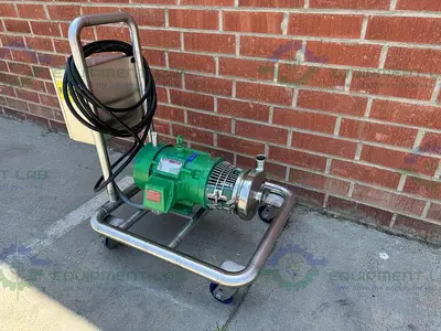 USED TRI CLOVER C216MDG18T-2902-17 CENTRIFUGAL PUMP W/ RELIANCE 5 HP MOTOR 460V