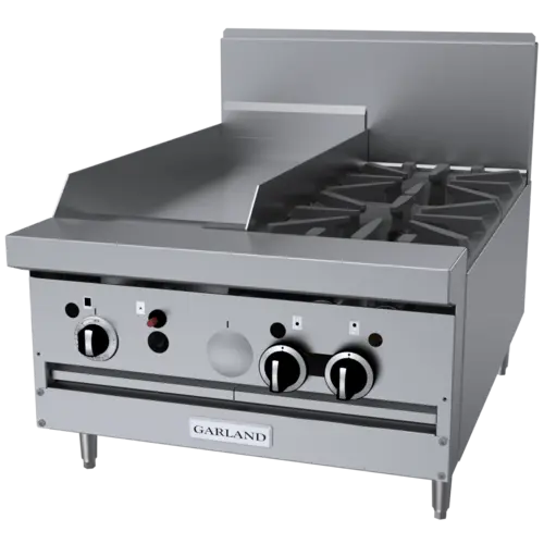 Garland GF24-2G12T 24" 2 Burner Gas Range Top w/ Griddle - Modular, Natural Gas
